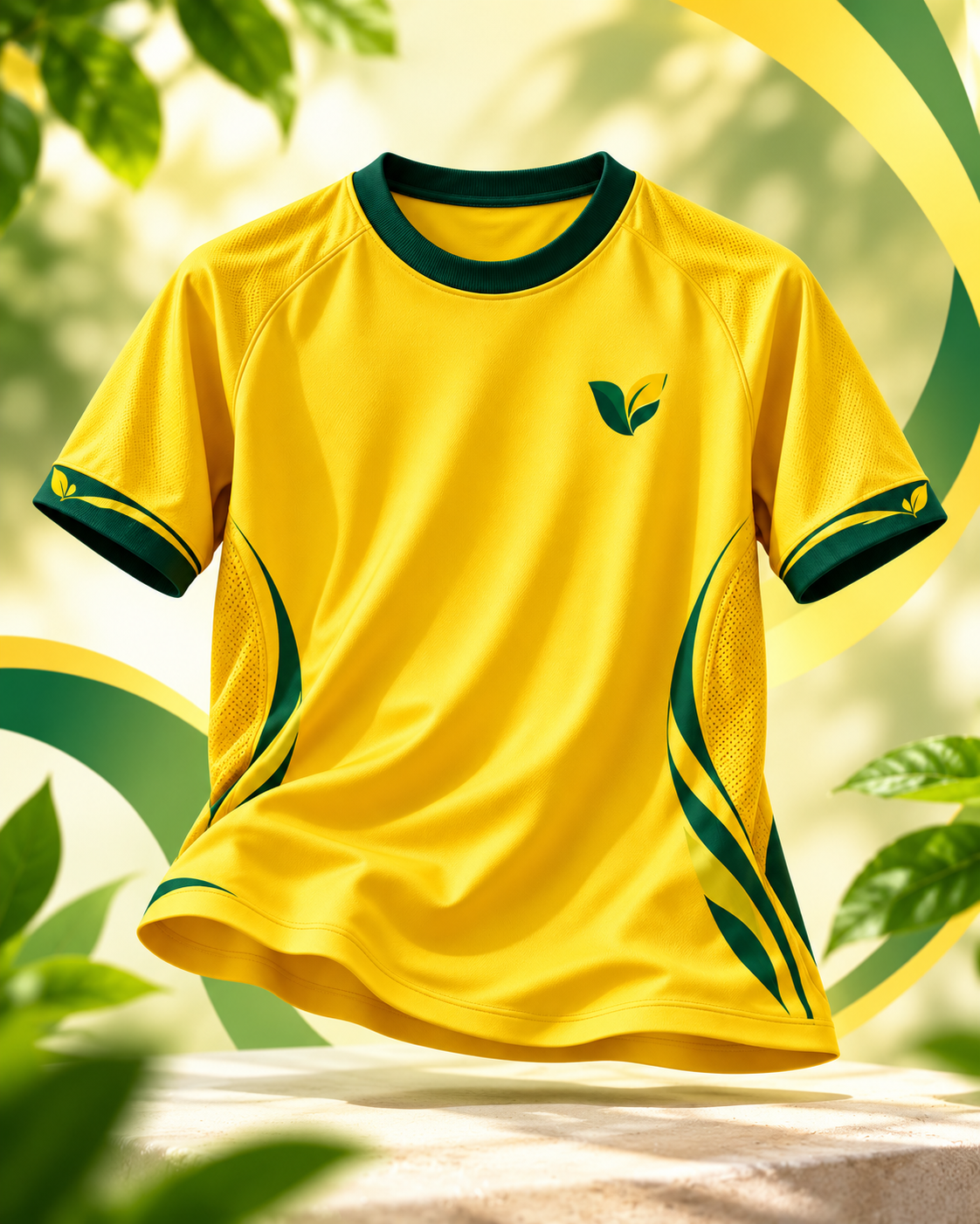 Camiseta Deportiva VIV'IRBIO Active – Amarillo y Verde